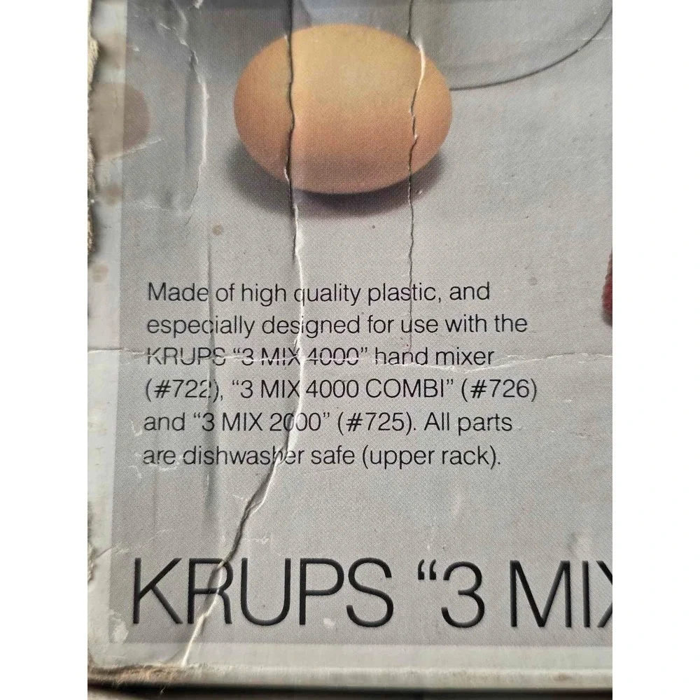 Krups 3 Mix 4000 Special Accessory Set Bowl Beaker‎ Strainer Puree Rod